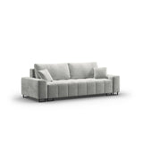 Wicklow 3-Sitzer Sofa mit Schlaffunktion und Stauraum, aus Samt in Hellgrau (Monolith 84), 250x105x90 cm von Cosmopolitan Design – Bild 3