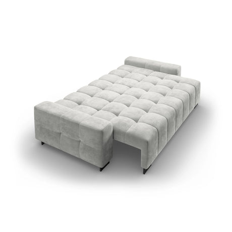 Wicklow 3-Sitzer Sofa mit Schlaffunktion und Stauraum, aus Samt in Hellgrau (Monolith 84), 250x105x90 cm von Cosmopolitan Design – Bild 5