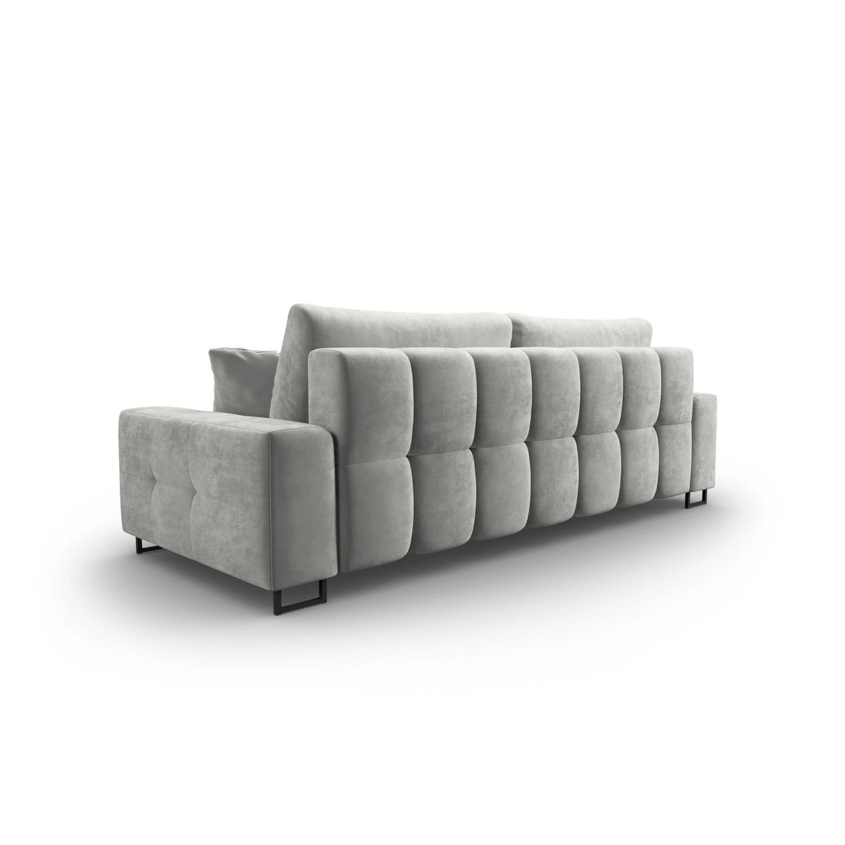 Wicklow 3-Sitzer Sofa mit Schlaffunktion und Stauraum, aus Samt in Hellgrau (Monolith 84), 250x105x90 cm von Cosmopolitan Design – Bild 6