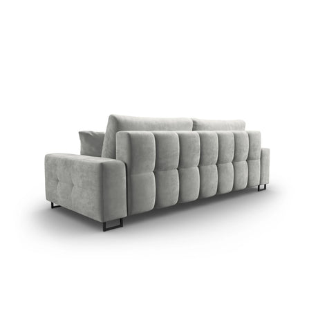 Wicklow 3-Sitzer Sofa mit Schlaffunktion und Stauraum, aus Samt in Hellgrau (Monolith 84), 250x105x90 cm von Cosmopolitan Design – Bild 6