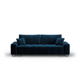 Wicklow 3-Sitzer Sofa mit Schlaffunktion und Stauraum, aus Samt in Königsblau (Monolith 77), 250x105x90 cm von Cosmopolitan Design – Bild 1