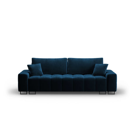 Wicklow 3-Sitzer Sofa mit Schlaffunktion und Stauraum, aus Samt in Königsblau (Monolith 77), 250x105x90 cm von Cosmopolitan Design – Bild 1