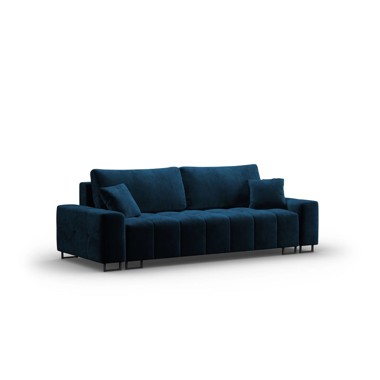 Wicklow 3-Sitzer Sofa mit Schlaffunktion und Stauraum, aus Samt in Königsblau (Monolith 77), 250x105x90 cm von Cosmopolitan Design – Bild 3
