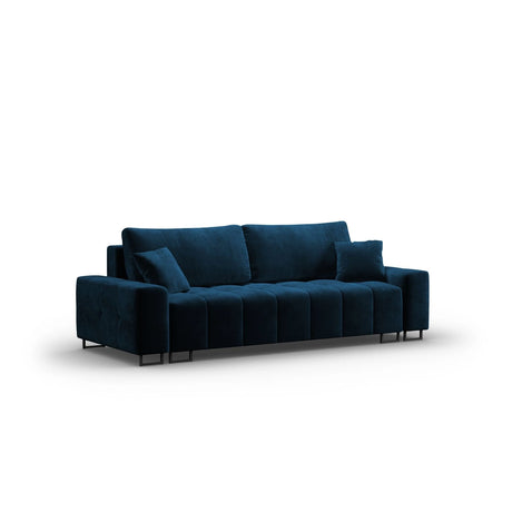 Wicklow 3-Sitzer Sofa mit Schlaffunktion und Stauraum, aus Samt in Königsblau (Monolith 77), 250x105x90 cm von Cosmopolitan Design – Bild 3