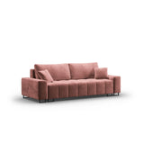 Wicklow 3-Sitzer Sofa mit Schlaffunktion und Stauraum, aus Samt in Rosa (Monolith 63), 250x105x90 cm von Cosmopolitan Design – Bild 3