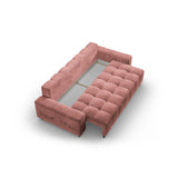 Wicklow 3-Sitzer Sofa mit Schlaffunktion und Stauraum, aus Samt in Rosa (Monolith 63), 250x105x90 cm von Cosmopolitan Design – Bild 4