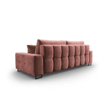 Wicklow 3-Sitzer Sofa mit Schlaffunktion und Stauraum, aus Samt in Rosa (Monolith 63), 250x105x90 cm von Cosmopolitan Design – Bild 6