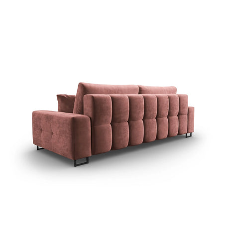 Wicklow 3-Sitzer Sofa mit Schlaffunktion und Stauraum, aus Samt in Rosa (Monolith 63), 250x105x90 cm von Cosmopolitan Design – Bild 6