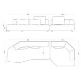 CAMILLE Sofa Lounge Rechts - ZEN ZONE Furniture