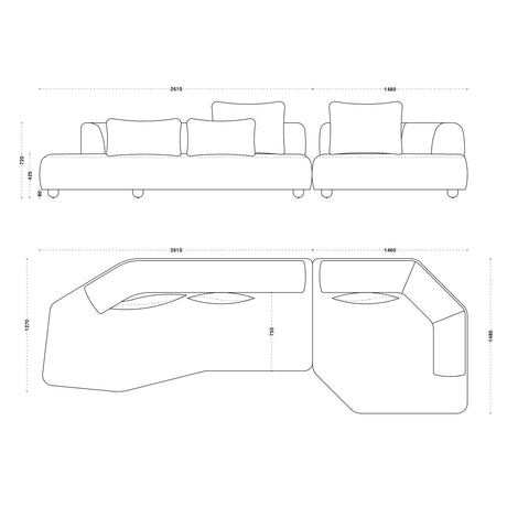 CAMILLE Sofa Lounge Rechts - ZEN ZONE Furniture