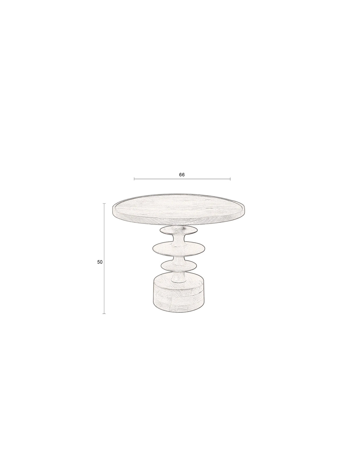 Cath Couchtisch Walnuss 66x66x50 cm von Dutchbone – Produktbild 7