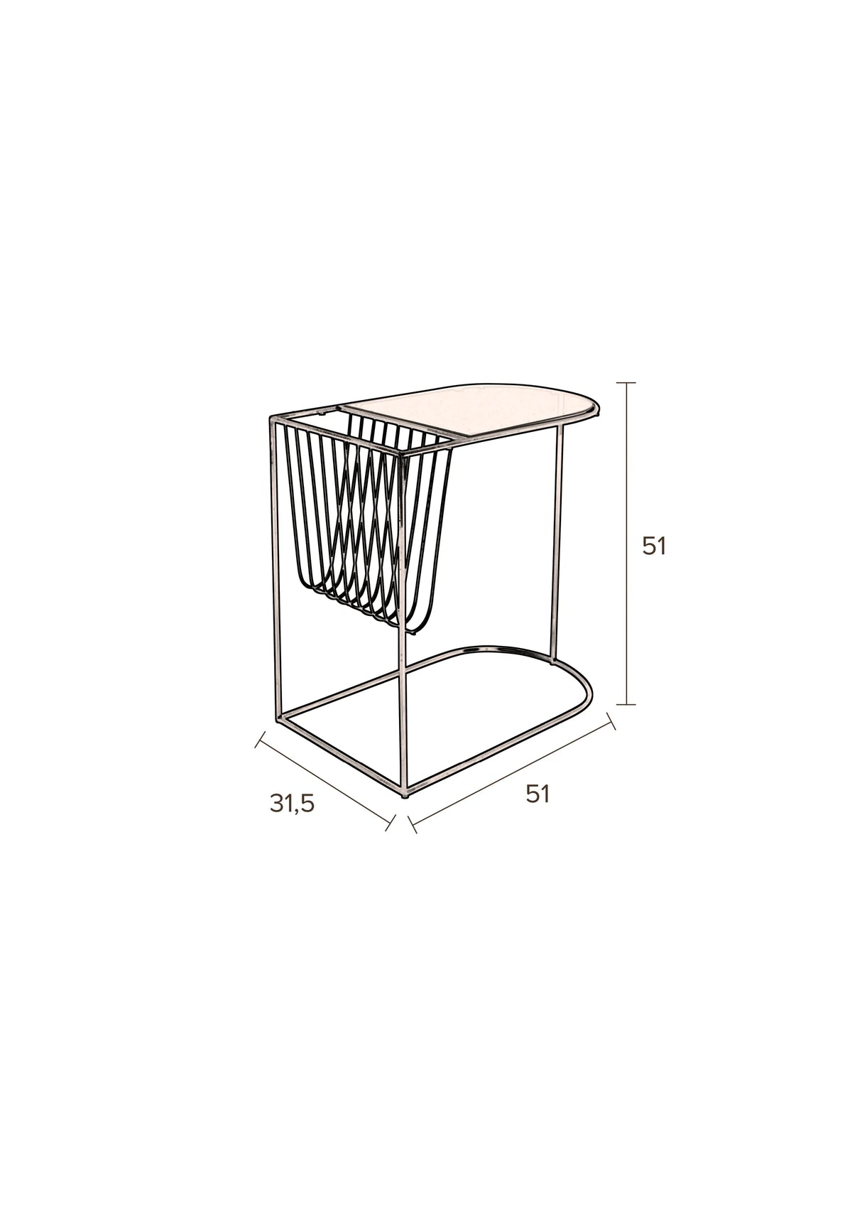 Eileen Beistelltisch 51x31.5x51 cm von Dutchbone – Produktbild 12