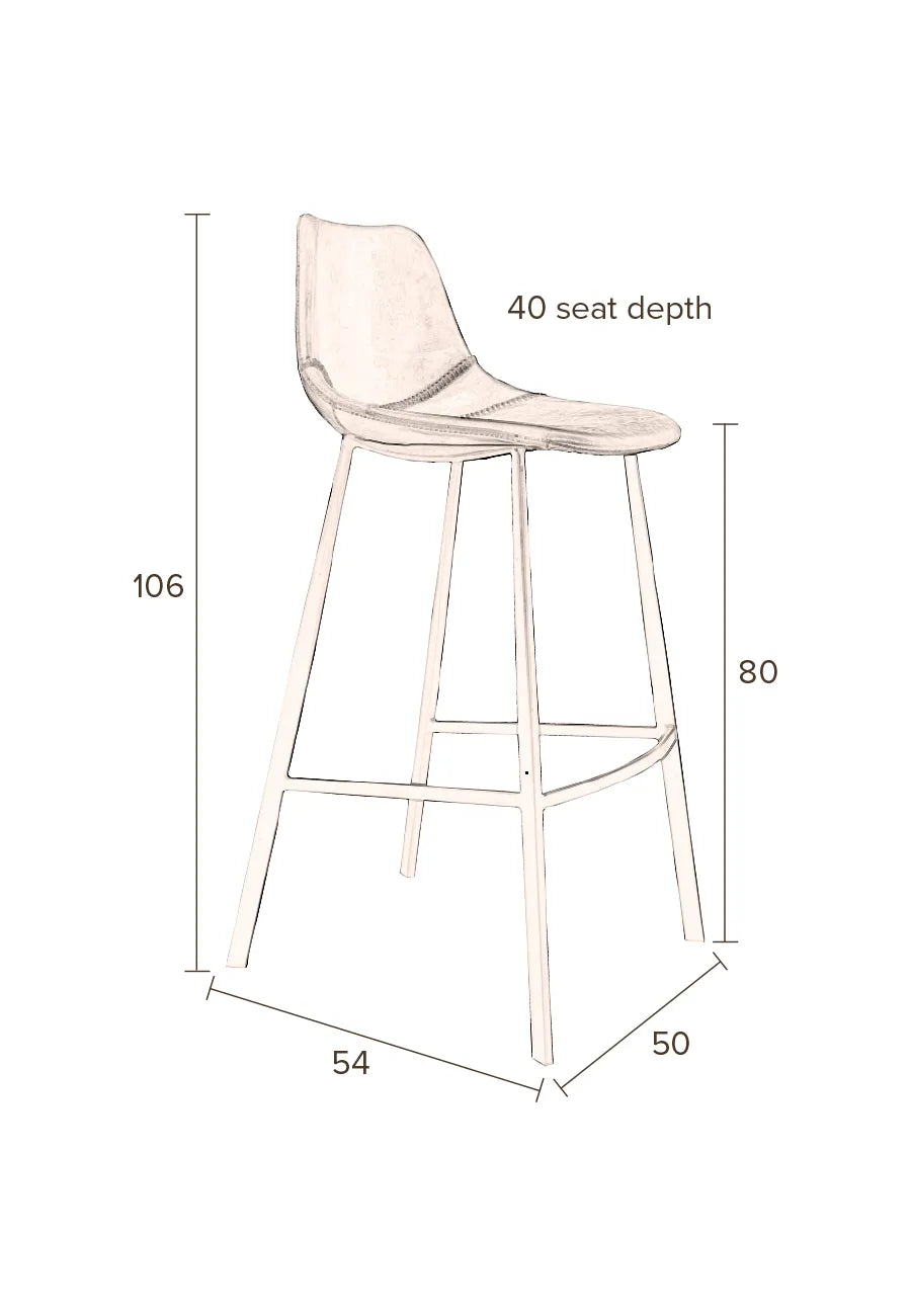 Franky Hocker Schwarz 80 cm von Dutchbone – Produktbild 9