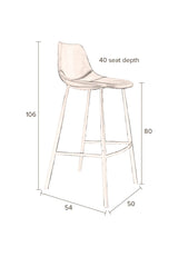 Franky Hocker Schwarz 80 cm von Dutchbone – Produktbild 9