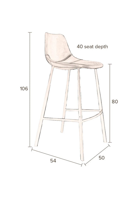 Franky Hocker Schwarz 80 cm von Dutchbone – Produktbild 9