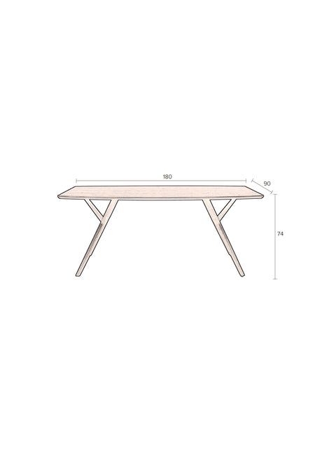 Malaya Esstisch Walnuss 180x90x74 cm von Dutchbone – Produktbild 10