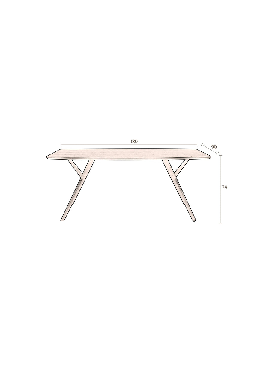 Malaya Esstisch Walnuss 180x90x74 cm von Dutchbone – Produktbild 10