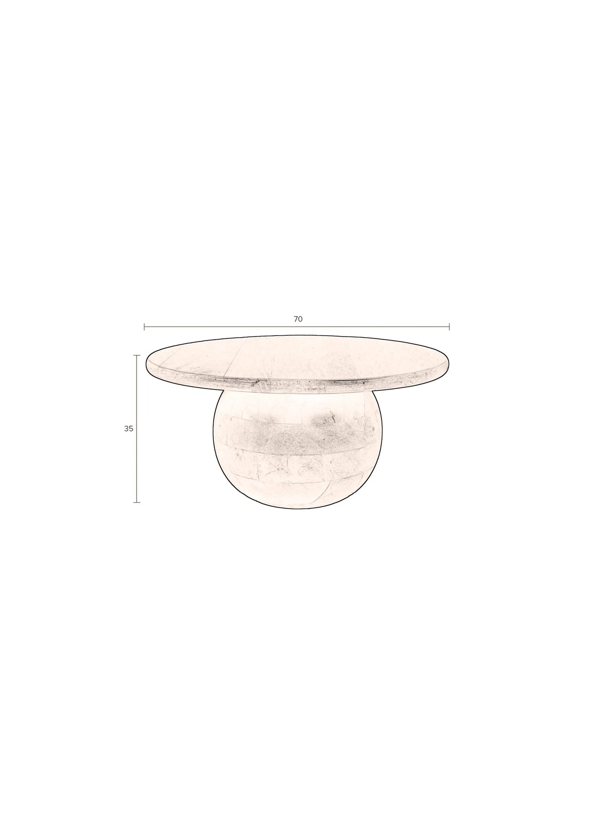 Oblivian Couchtisch Kaffee 70x70x35 cm von Dutchbone – Produktbild 3