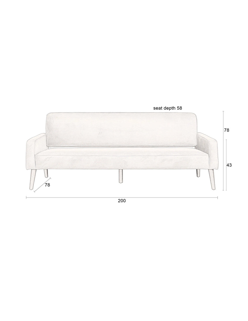Preston Sofa Beige 200x84x78 cm von Dutchbone – Produktbild 8