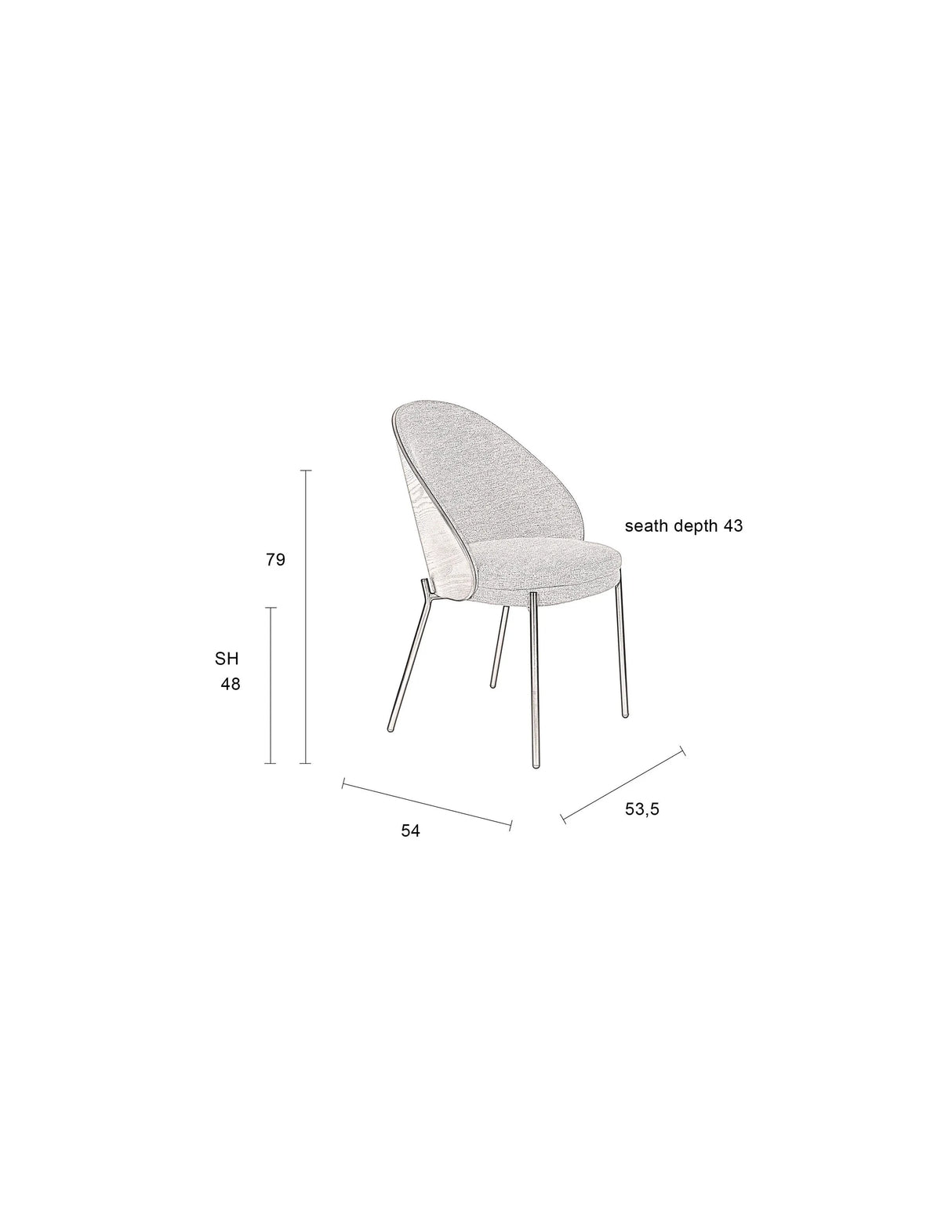 Rodin Stuhl Walnuss von Dutchbone – Produktbild 15