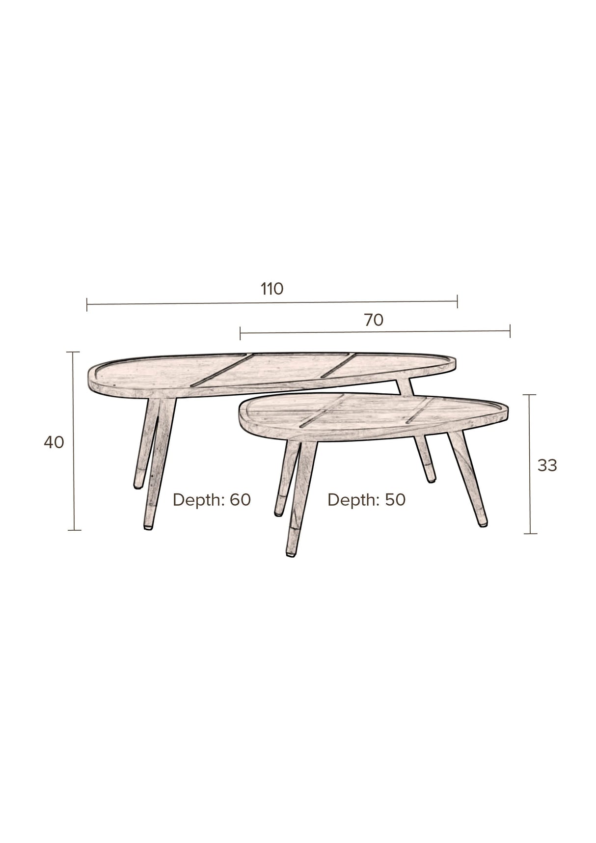 Sham Couchtisch Rosenholz (2er Set) von Dutchbone – Produktbild 8