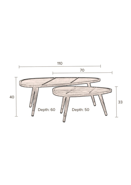 Sham Couchtisch Rosenholz (2er Set) von Dutchbone – Produktbild 8