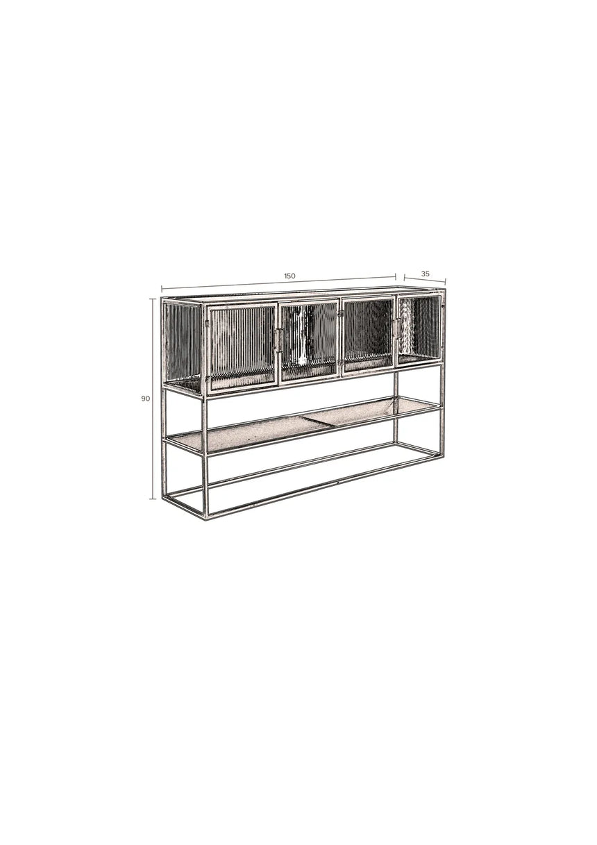 Sideboard Boli aus pulverbeschichtetem Stahl in Schwarz, 150×35×90 cm von Dutchbone – Produktbild 11