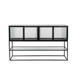 Sideboard Boli aus pulverbeschichtetem Stahl in Schwarz, 150×35×90 cm