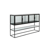 Sideboard Boli aus pulverbeschichtetem Stahl in Schwarz, 150×35×90 cm
