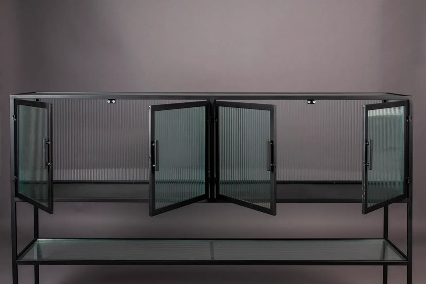 Sideboard Boli aus pulverbeschichtetem Stahl in Schwarz, 150×35×90 cm - ZEN ZONE Furniture