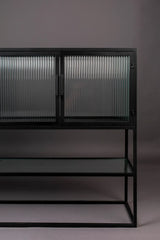 Sideboard Boli aus pulverbeschichtetem Stahl in Schwarz, 150×35×90 cm