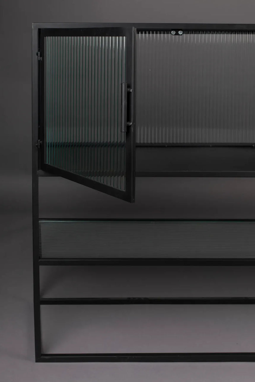 Sideboard Boli aus pulverbeschichtetem Stahl in Schwarz, 150×35×90 cm - ZEN ZONE Furniture