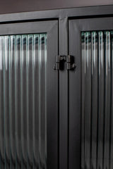 Sideboard Boli aus pulverbeschichtetem Stahl in Schwarz, 150×35×90 cm