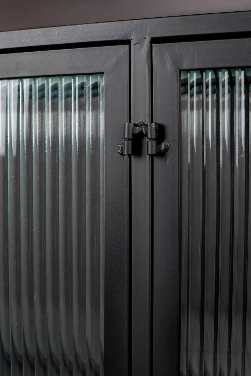 Sideboard Boli aus pulverbeschichtetem Stahl in Schwarz, 150×35×90 cm - ZEN ZONE Furniture