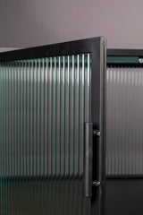 Sideboard Boli aus pulverbeschichtetem Stahl in Schwarz, 150×35×90 cm