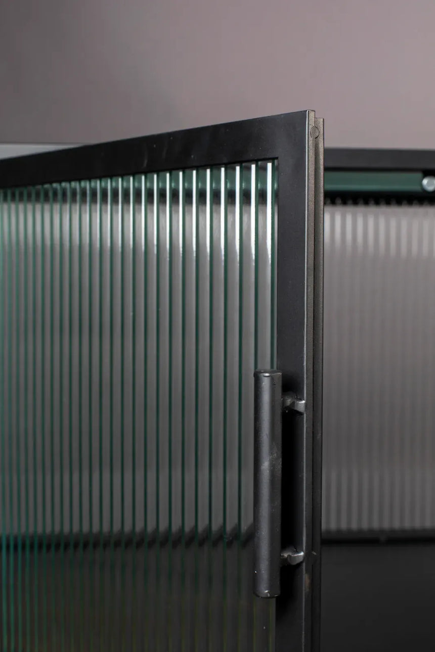 Sideboard Boli aus pulverbeschichtetem Stahl in Schwarz, 150×35×90 cm - ZEN ZONE Furniture