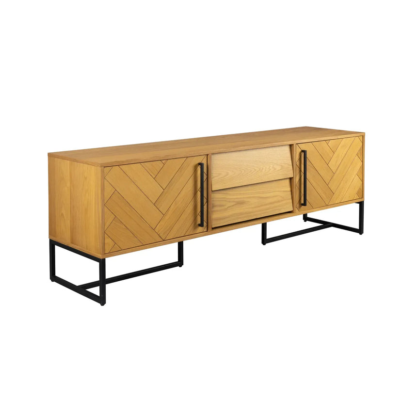 Sideboard Class aus Eichenfurnier in Braun, 180×45×60 cm - ZEN ZONE Furniture