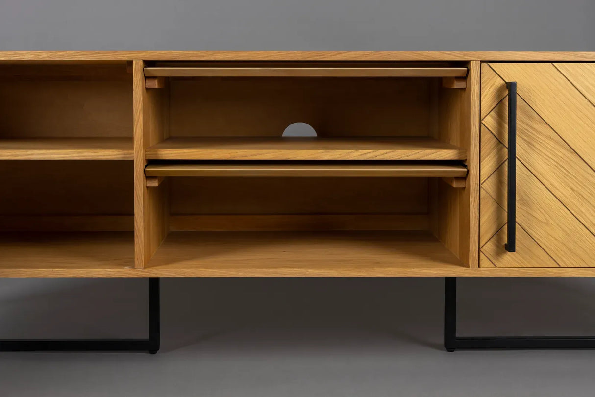 Sideboard Class aus Eichenfurnier in Braun, 180×45×60 cm