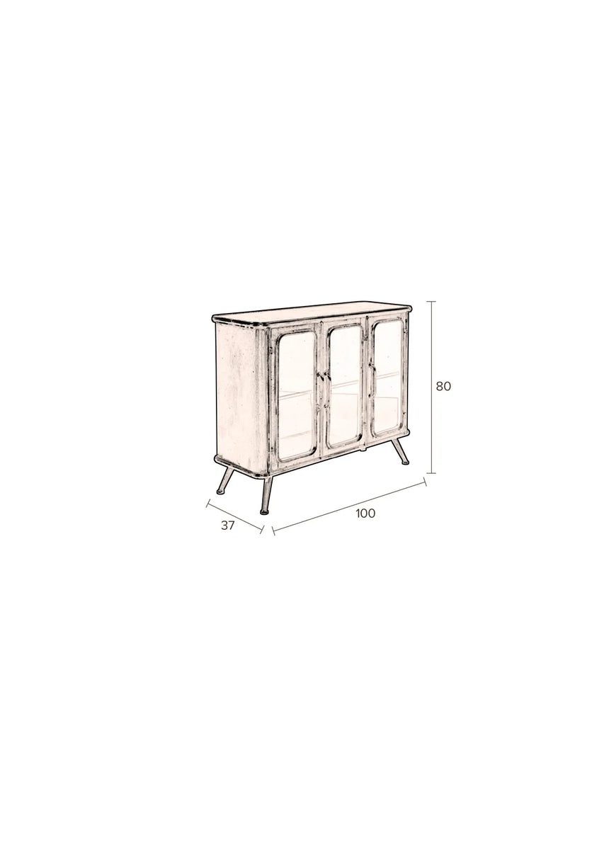 Sideboard Denza aus Eisen in Schwarz, 100×37×80 cm von Dutchbone – Produktbild 12