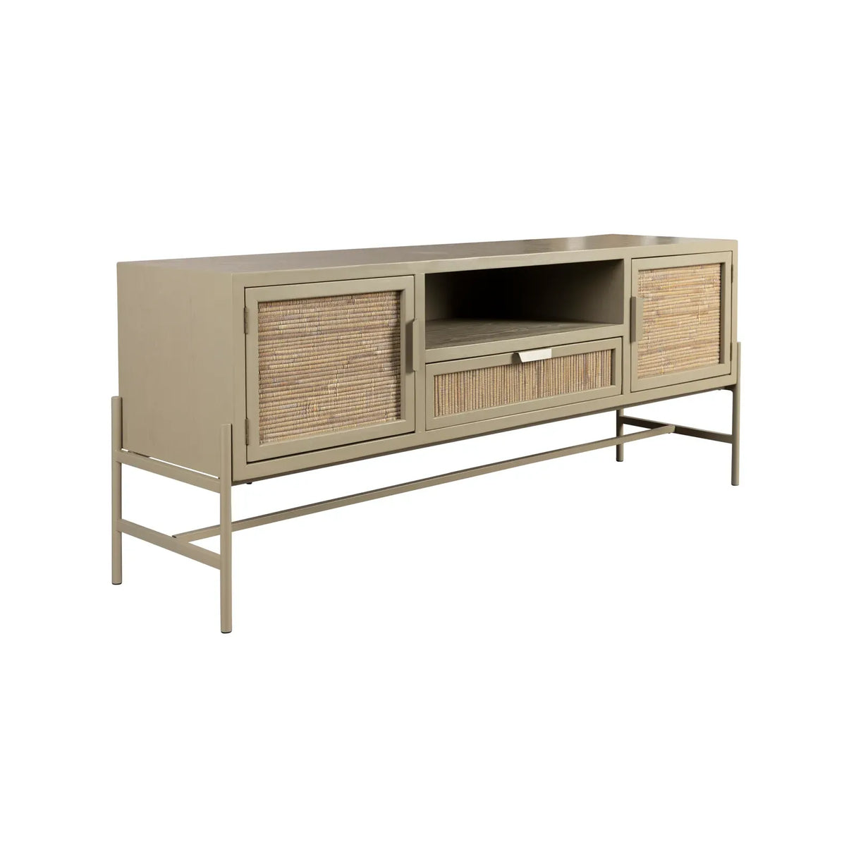 Sideboard Yasu aus Fichtenholz in Beige, 148×38×60 cm