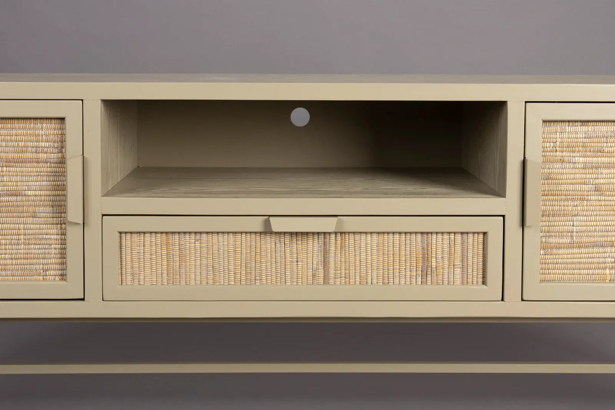 Sideboard Yasu aus Fichtenholz in Beige, 148×38×60 cm