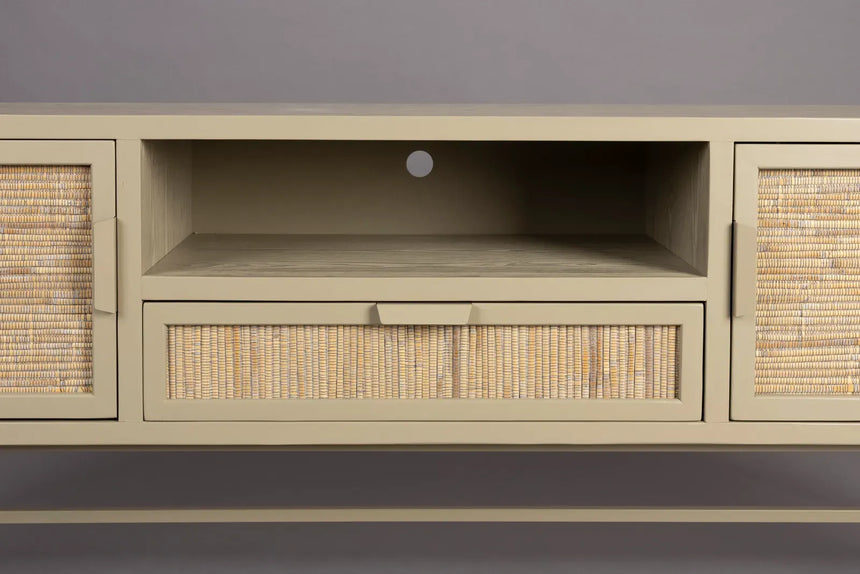 Sideboard Yasu aus Fichtenholz in Beige, 148×38×60 cm - ZEN ZONE Furniture