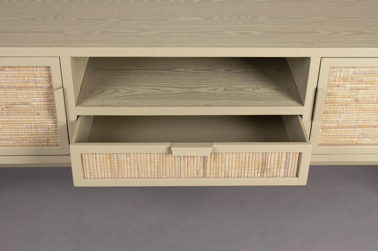 Sideboard Yasu aus Fichtenholz in Beige, 148×38×60 cm