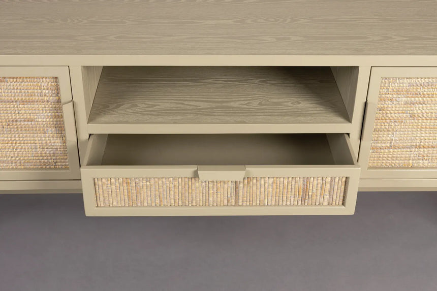 Sideboard Yasu aus Fichtenholz in Beige, 148×38×60 cm - ZEN ZONE Furniture