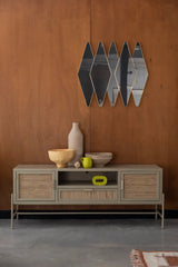 Sideboard Yasu aus Fichtenholz in Beige, 148×38×60 cm