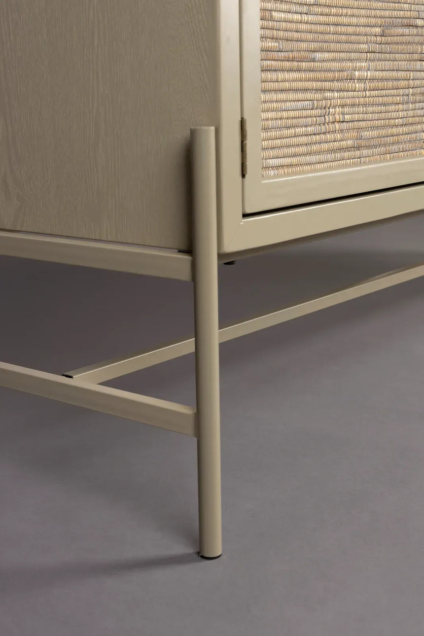 Sideboard Yasu aus Fichtenholz in Beige, 148×38×60 cm - ZEN ZONE Furniture