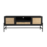Sideboard Yasu aus Kiefernholz in Beige, 148×38×60 cm