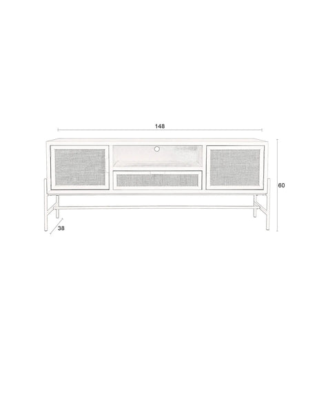 Sideboard Yasu aus Kiefernholz in Beige, 148×38×60 cm von Dutchbone – Produktbild 3