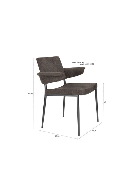 Stuhl Portland mit Armlehne Grau von Dutchbone – Produktbild 12