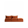 Anarela 3-seater modular sofa with removable cover and 100% linen modular end unit, 310 cm, FSC Mix Credit